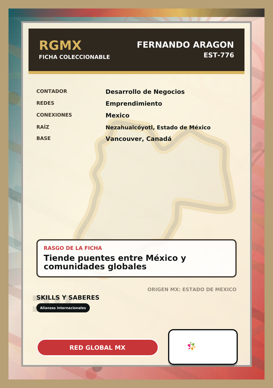 Reverso de ficha de Fernando Aragon